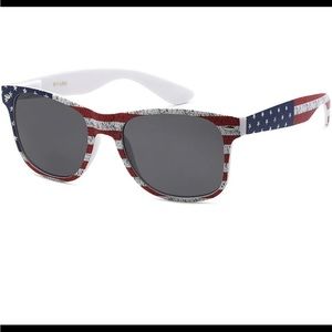 NEW Retro Womens Mens Unisex Sunglasses USA American Flag Red White Blue